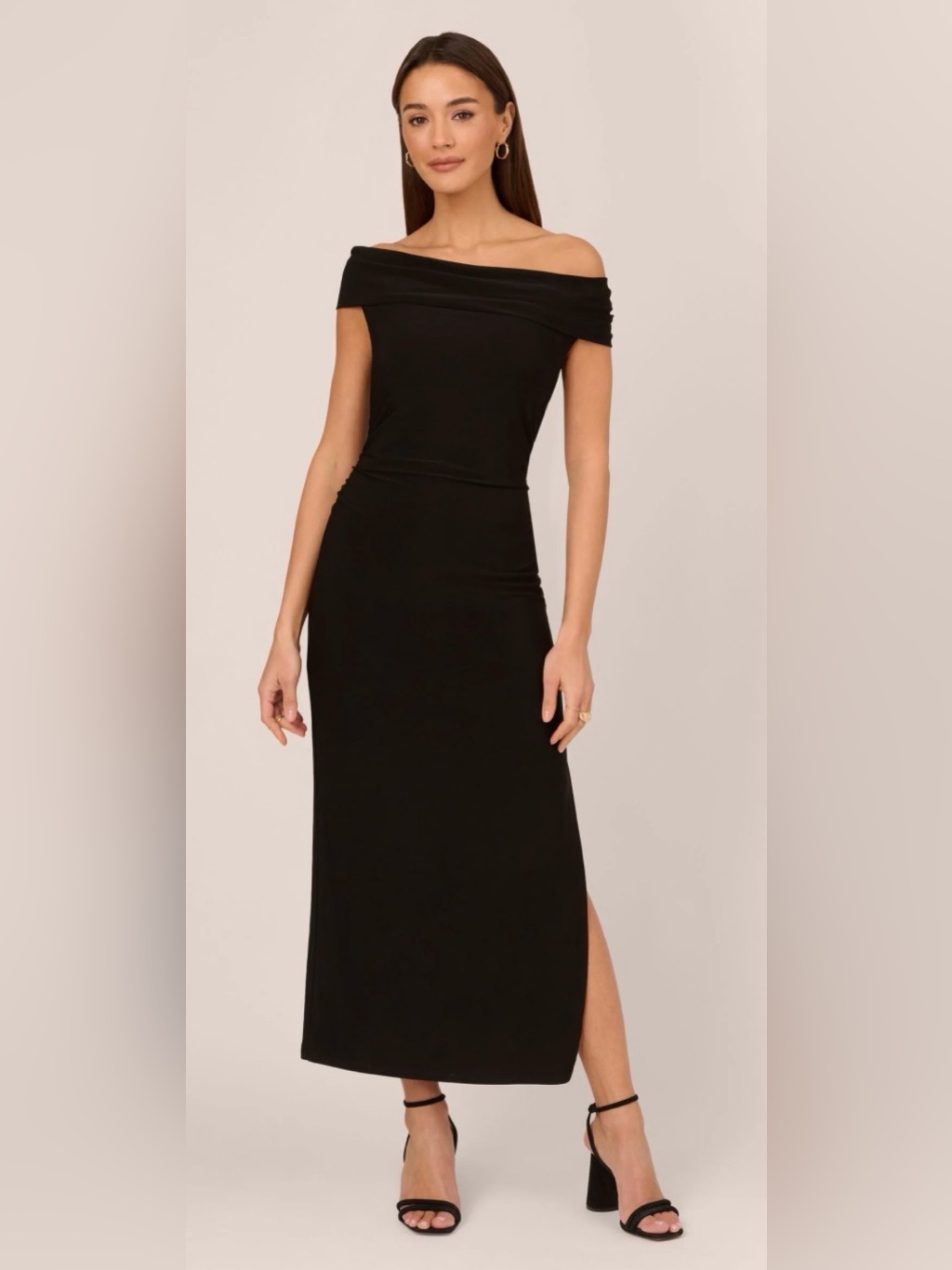 Say What? One-Shoulder Black Midi Dress